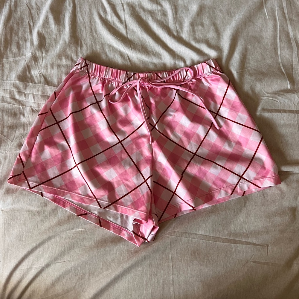SHEIN Pink Geometric Pajama Shorts Intimates